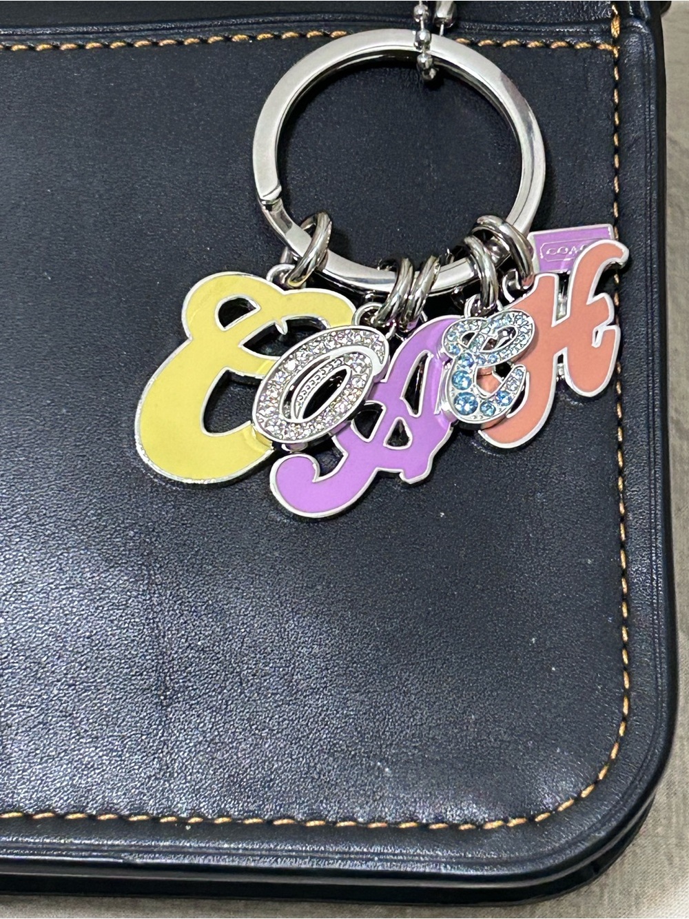 COACH Enameled and Jeweled💎 Key Ring/Bag Charm - Picture 2 of 5